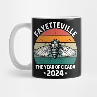 Retro cicada 2024 fayetteville, arkansas cicada invasion Mug